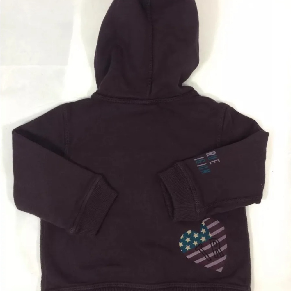 New True Religion Baby Toddler Sweater Hoodie Violet Distress 6-12 Months